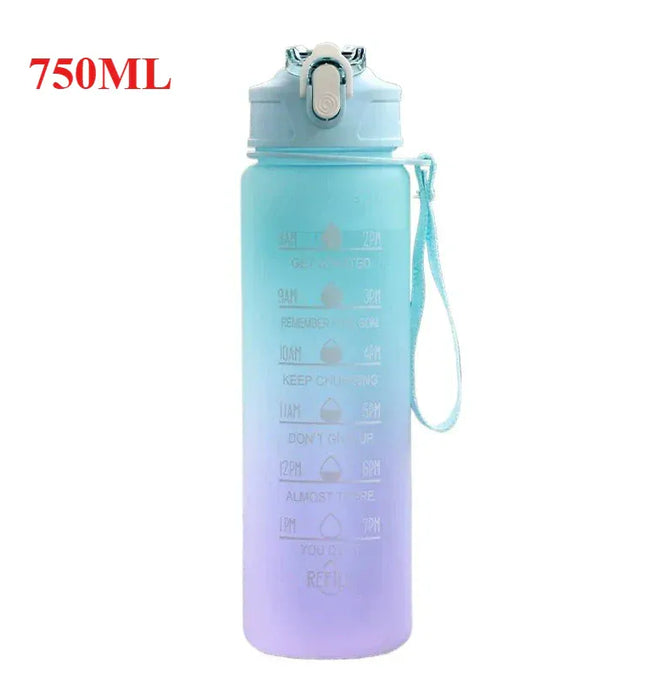 EcoWarra 500ML/650ML/750ML/1000ML Sports Water Bottle Motivational Leak Proof Portable Reusable Plastic Cups Outdoor Travel Gym Jugs