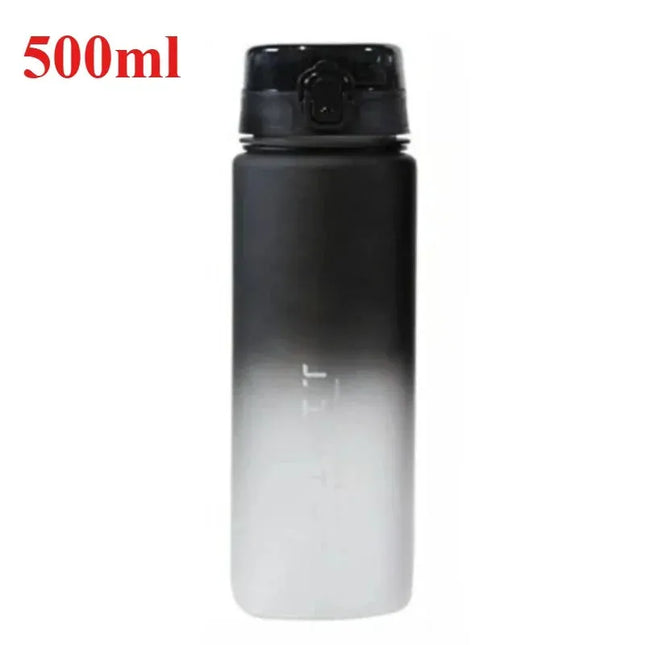 EcoWarra 500ml-black 500ML/650ML/750ML/1000ML Sports Water Bottle Motivational Leak Proof Portable Reusable Plastic Cups Outdoor Travel Gym Jugs