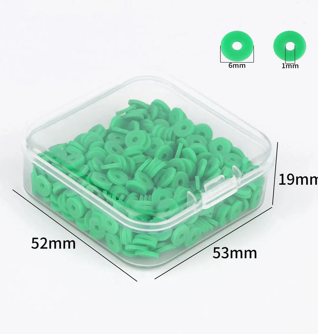 EcoWarra 500Pcs/Box 6mm Recyclable Polymer Clay Disc Loose Charms Beads Boho 34 Colors Wristband Handmade Spacer Beads For Jewelry Making