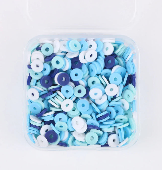 EcoWarra 500Pcs/Box 6mm Recyclable Polymer Clay Disc Loose Charms Beads Boho 34 Colors Wristband Handmade Spacer Beads For Jewelry Making