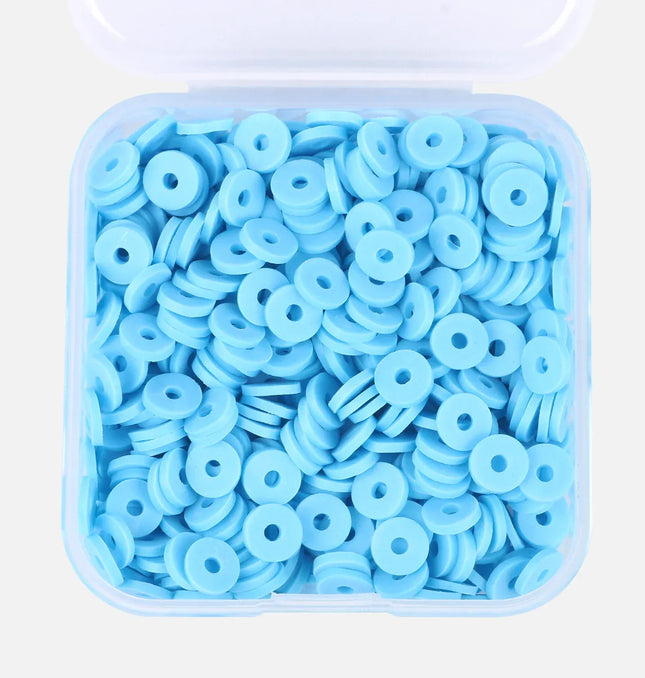 EcoWarra 500Pcs/Box 6mm Recyclable Polymer Clay Disc Loose Charms Beads Boho 34 Colors Wristband Handmade Spacer Beads For Jewelry Making