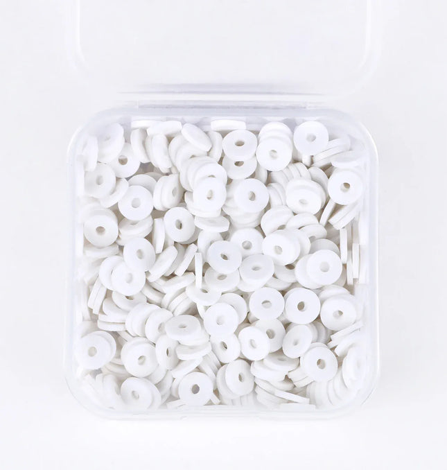 EcoWarra 500Pcs/Box 6mm Recyclable Polymer Clay Disc Loose Charms Beads Boho 34 Colors Wristband Handmade Spacer Beads For Jewelry Making