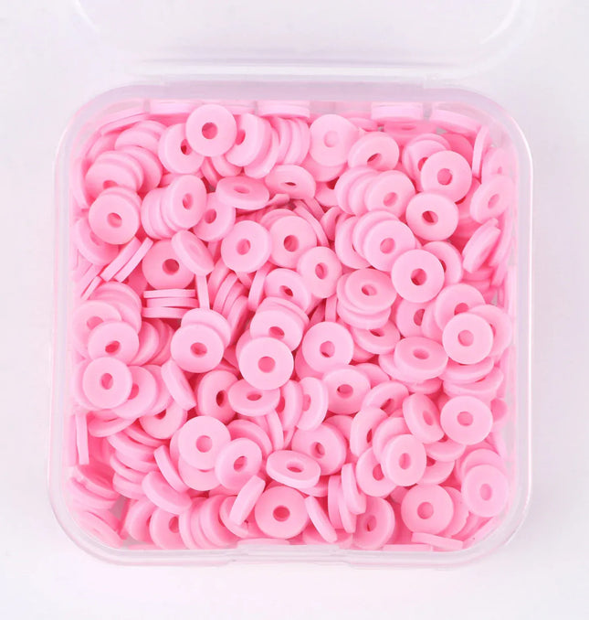 EcoWarra 500Pcs/Box 6mm Recyclable Polymer Clay Disc Loose Charms Beads Boho 34 Colors Wristband Handmade Spacer Beads For Jewelry Making