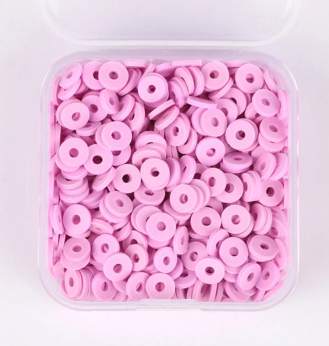 EcoWarra 500Pcs/Box 6mm Recyclable Polymer Clay Disc Loose Charms Beads Boho 34 Colors Wristband Handmade Spacer Beads For Jewelry Making