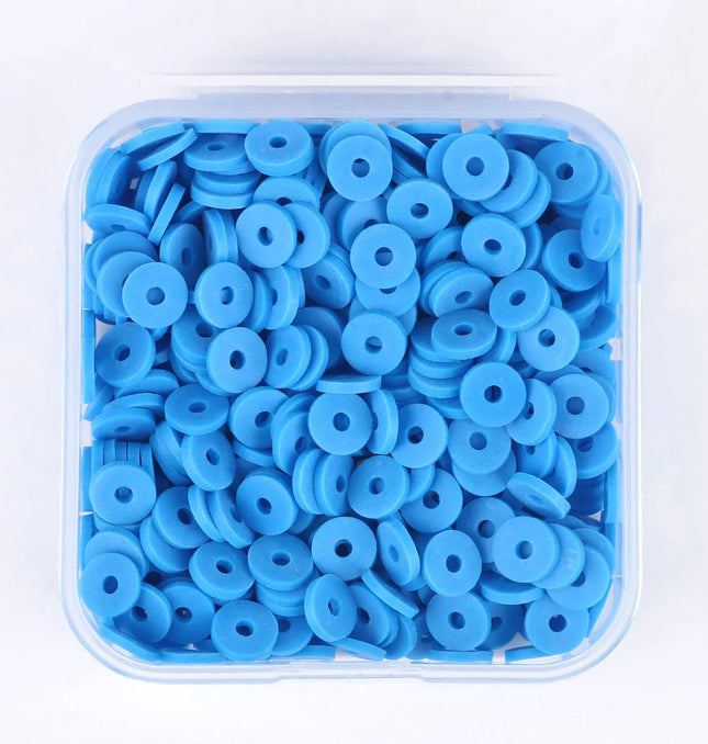 EcoWarra 500Pcs/Box 6mm Recyclable Polymer Clay Disc Loose Charms Beads Boho 34 Colors Wristband Handmade Spacer Beads For Jewelry Making