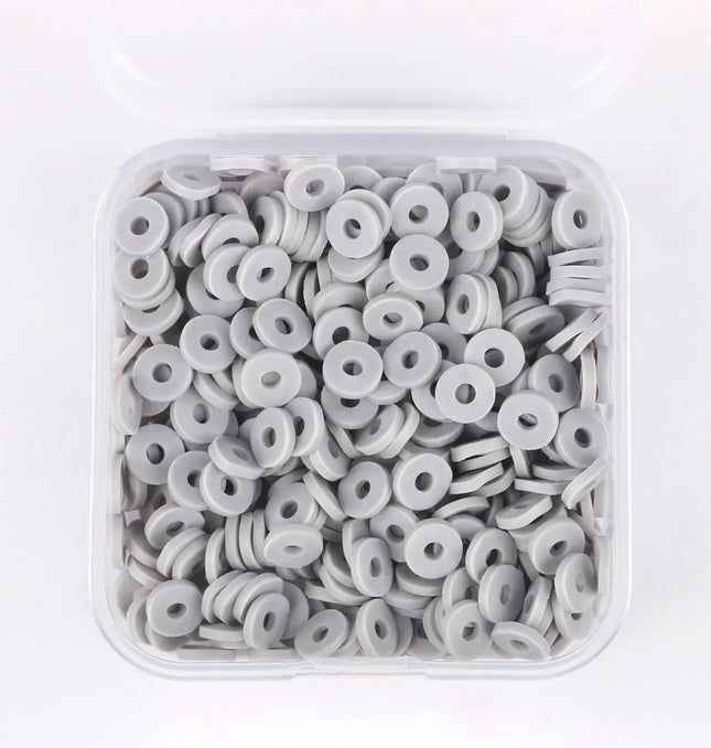 EcoWarra 500Pcs/Box 6mm Recyclable Polymer Clay Disc Loose Charms Beads Boho 34 Colors Wristband Handmade Spacer Beads For Jewelry Making