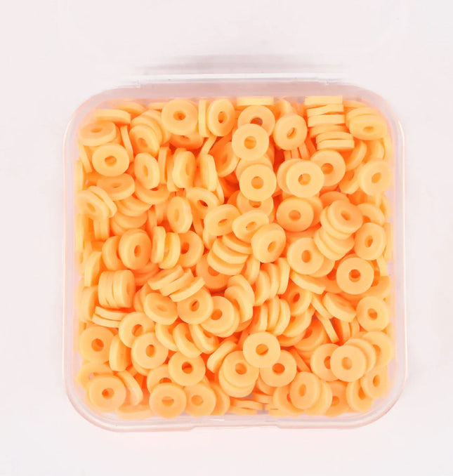 EcoWarra 500Pcs/Box 6mm Recyclable Polymer Clay Disc Loose Charms Beads Boho 34 Colors Wristband Handmade Spacer Beads For Jewelry Making