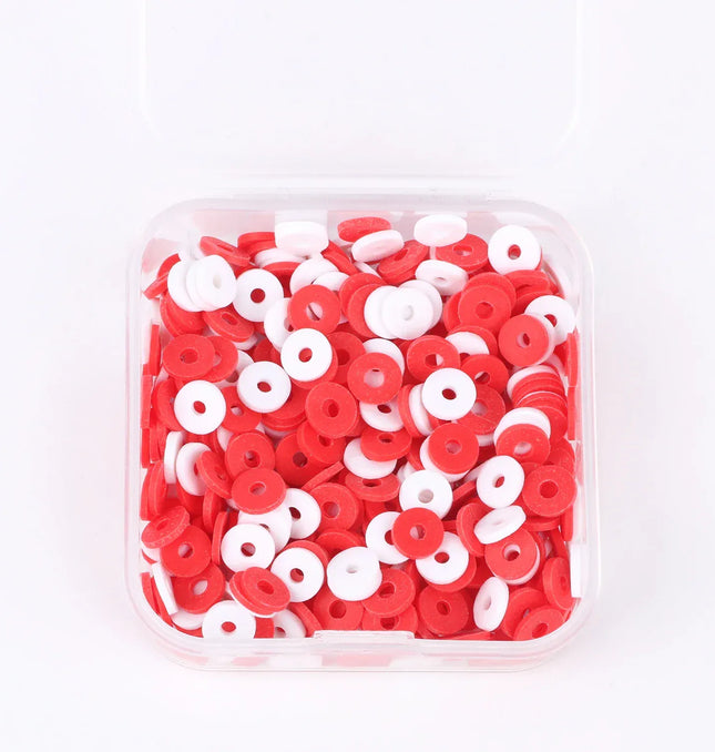 EcoWarra 500Pcs/Box 6mm Recyclable Polymer Clay Disc Loose Charms Beads Boho 34 Colors Wristband Handmade Spacer Beads For Jewelry Making