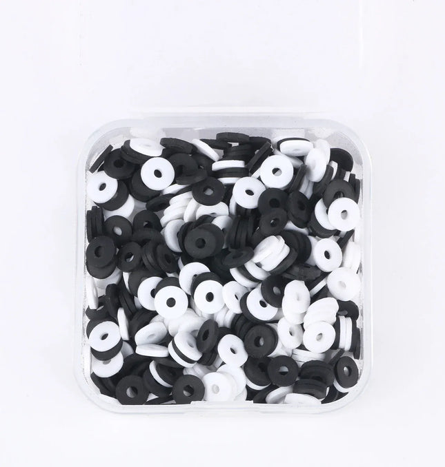 EcoWarra 500Pcs/Box 6mm Recyclable Polymer Clay Disc Loose Charms Beads Boho 34 Colors Wristband Handmade Spacer Beads For Jewelry Making