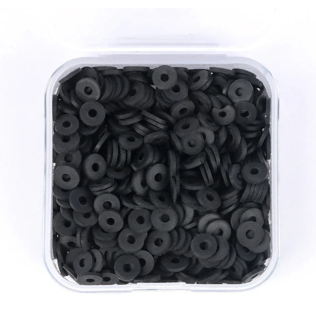 EcoWarra 500Pcs/Box 6mm Recyclable Polymer Clay Disc Loose Charms Beads Boho 34 Colors Wristband Handmade Spacer Beads For Jewelry Making