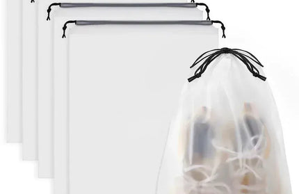 EcoWarra 5pcs / 30x40cm 5/10PCS Portable Shoe Storage Drawstring Eco Storage Bags for Shoes Sundries Travel Waterproof Transparent Plastic Storage Bag