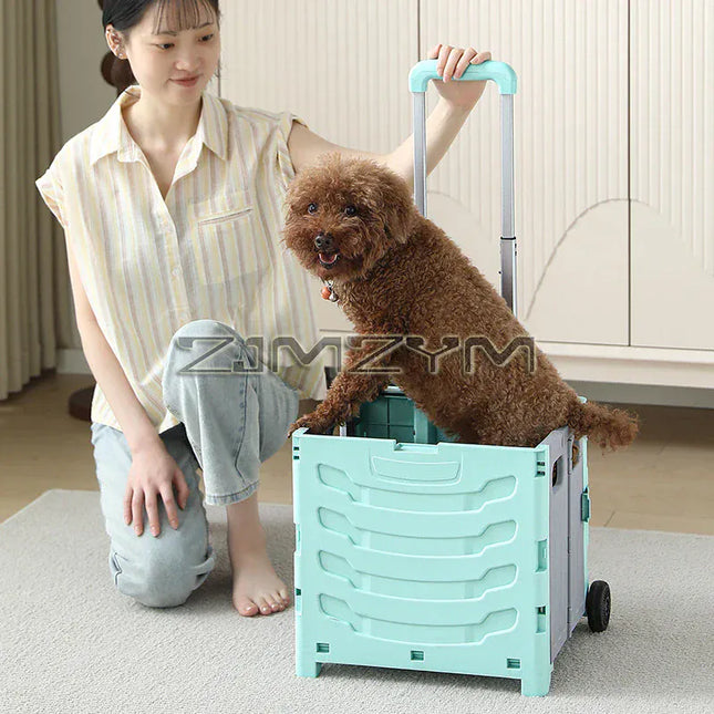 EcoWarra 5S Quick Folding Shopping Trolley Large Capacity Hand-Pulled Cart Climb Stairs Vegetable Bung Lightweight Travel Picnic Handcart