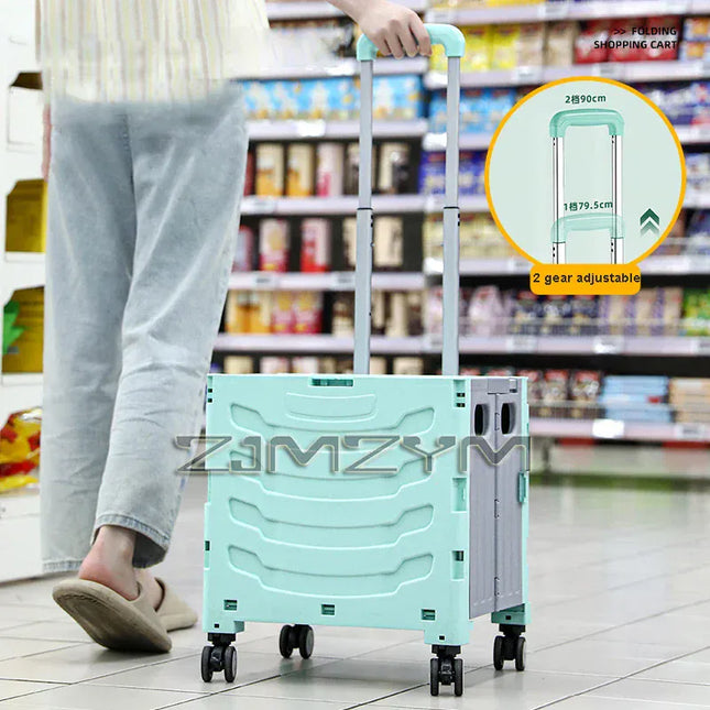 EcoWarra 5S Quick Folding Shopping Trolley Large Capacity Hand-Pulled Cart Climb Stairs Vegetable Bung Lightweight Travel Picnic Handcart