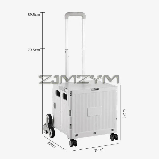 EcoWarra 5S Quick Folding Shopping Trolley Large Capacity Hand-Pulled Cart Climb Stairs Vegetable Bung Lightweight Travel Picnic Handcart