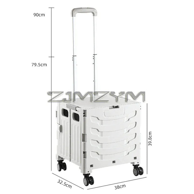 EcoWarra 5S Quick Folding Shopping Trolley Large Capacity Hand-Pulled Cart Climb Stairs Vegetable Bung Lightweight Travel Picnic Handcart