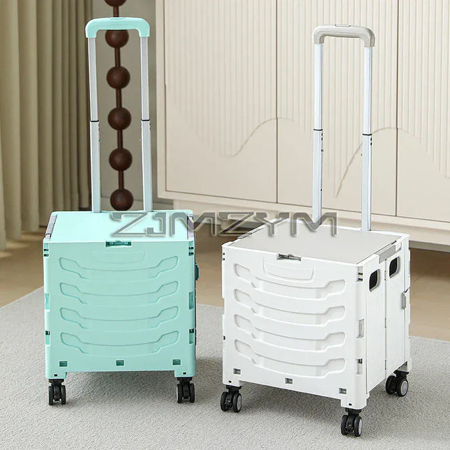 EcoWarra 5S Quick Folding Shopping Trolley Large Capacity Hand-Pulled Cart Climb Stairs Vegetable Bung Lightweight Travel Picnic Handcart