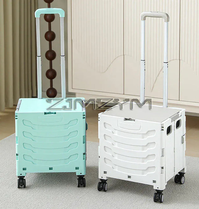 EcoWarra 5S Quick Folding Shopping Trolley Large Capacity Hand-Pulled Cart Climb Stairs Vegetable Bung Lightweight Travel Picnic Handcart