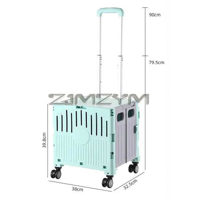 EcoWarra 5S Quick Folding Shopping Trolley Large Capacity Hand-Pulled Cart Climb Stairs Vegetable Bung Lightweight Travel Picnic Handcart