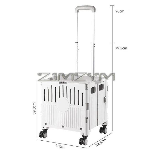 EcoWarra 5S Quick Folding Shopping Trolley Large Capacity Hand-Pulled Cart Climb Stairs Vegetable Bung Lightweight Travel Picnic Handcart