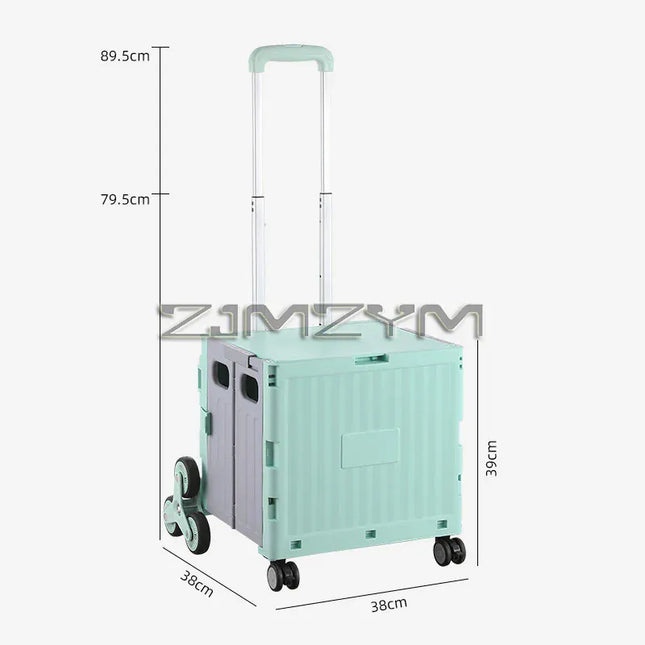 EcoWarra 5S Quick Folding Shopping Trolley Large Capacity Hand-Pulled Cart Climb Stairs Vegetable Bung Lightweight Travel Picnic Handcart