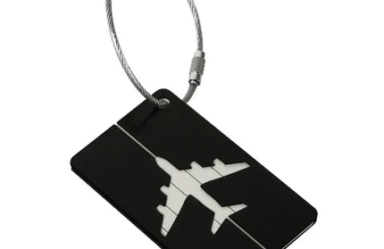 EcoWarra 6 Aluminium Travel Luggage Tags Reusable Suitcase Baggage Labels Holiday Suitcase Labels Travel Bag ID Plane Identifier With Ropes