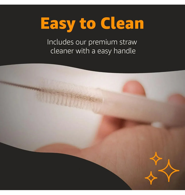 EcoWarra 6 pcs 6 Pcs Replacement Straws Compatible with Stanley 30oz 40oz Tumbler, Reusable Plastic clear straws with 1 Cleaning Brush