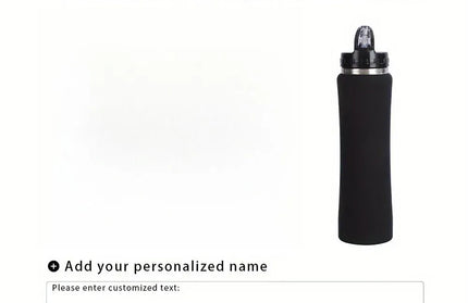 EcoWarra 600ml / black Personalized Insulated Stainless Steel Water Bottle with Straw - Engraved Fitness/Cycling Bottle, Perfect Gift for Men & Women