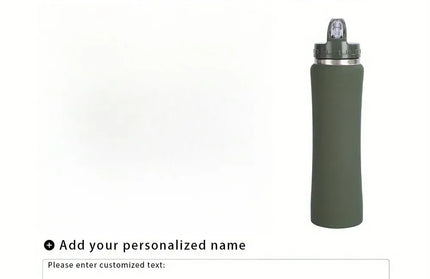 EcoWarra 600ml / green Personalized Insulated Stainless Steel Water Bottle with Straw - Engraved Fitness/Cycling Bottle, Perfect Gift for Men & Women
