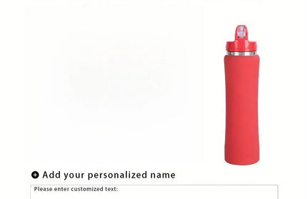 EcoWarra 600ml / Red Personalized Insulated Stainless Steel Water Bottle with Straw - Engraved Fitness/Cycling Bottle, Perfect Gift for Men & Women