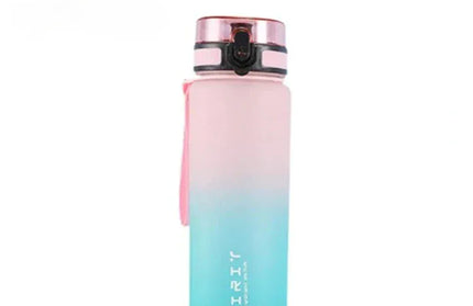 EcoWarra 650ml-pink 500ML/650ML/750ML/1000ML Sports Water Bottle Motivational Leak Proof Portable Reusable Plastic Cups Outdoor Travel Gym Jugs