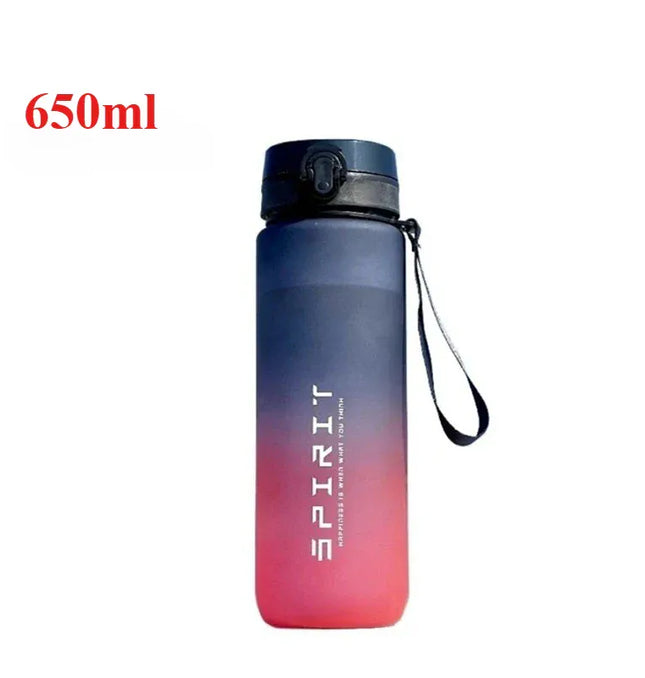 EcoWarra 650ml-red 500ML/650ML/750ML/1000ML Sports Water Bottle Motivational Leak Proof Portable Reusable Plastic Cups Outdoor Travel Gym Jugs