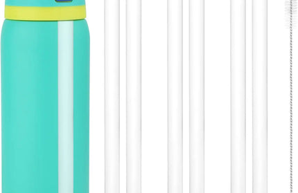 EcoWarra 6PCS White 4/6/12PCS Replacement Straws for Owala Water Bottle 24 oz 32 oz, Reusable Plastic Straws with Cleaning Brush