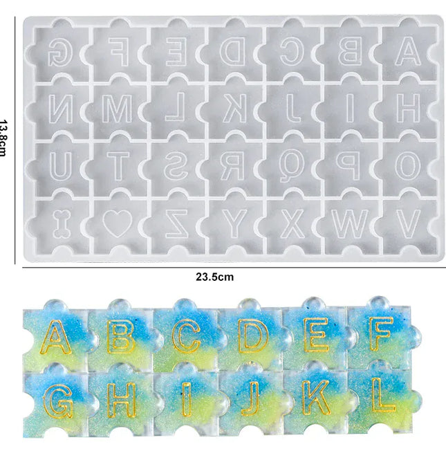 EcoWarra 7 Alphabet & Number Resin Silicone Mold – Letter Mould for DIY Keychains, Jewelry & Pendants