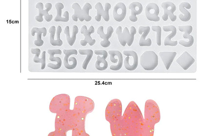 EcoWarra 8 Alphabet & Number Resin Silicone Mold – Letter Mould for DIY Keychains, Jewelry & Pendants