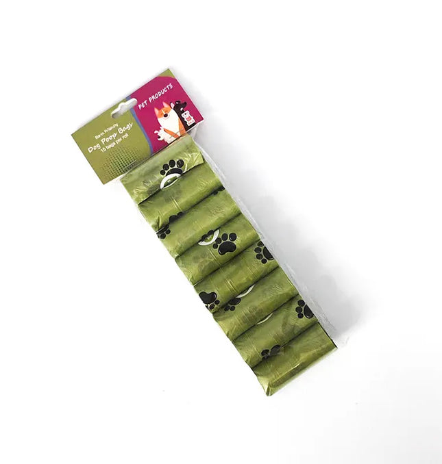 EcoWarra 8 Rolls Eco-Friendly Dog Poop Bags Biodegradable Compostable Scented Plant-Based PLA+PBAT Flushable Pet Waste Bags for Dogs and Cats