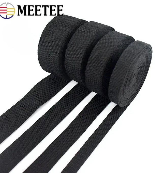 EcoWarra 8M Meetee 20mm-100mm Nylon Webbing Strap Backpack Bag Safety Ribbon Band Belt Dog Collar Binding Tape DIY Sewing Accessories