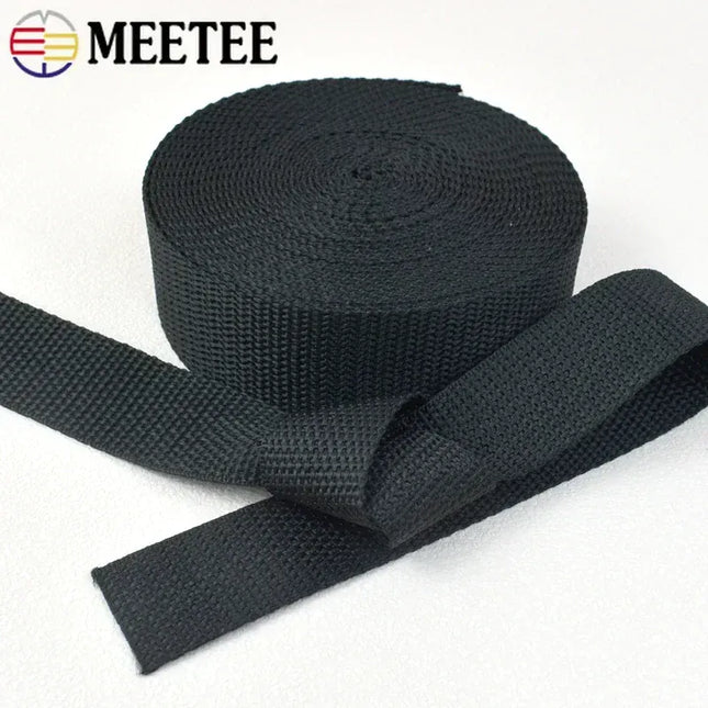 EcoWarra 8M Meetee 20mm-100mm Nylon Webbing Strap Backpack Bag Safety Ribbon Band Belt Dog Collar Binding Tape DIY Sewing Accessories