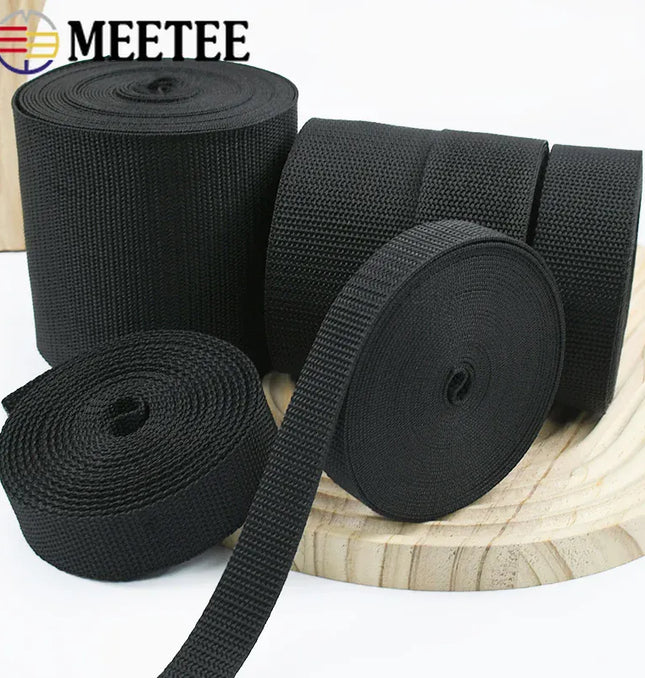 EcoWarra 8M Meetee 20mm-100mm Nylon Webbing Strap Backpack Bag Safety Ribbon Band Belt Dog Collar Binding Tape DIY Sewing Accessories