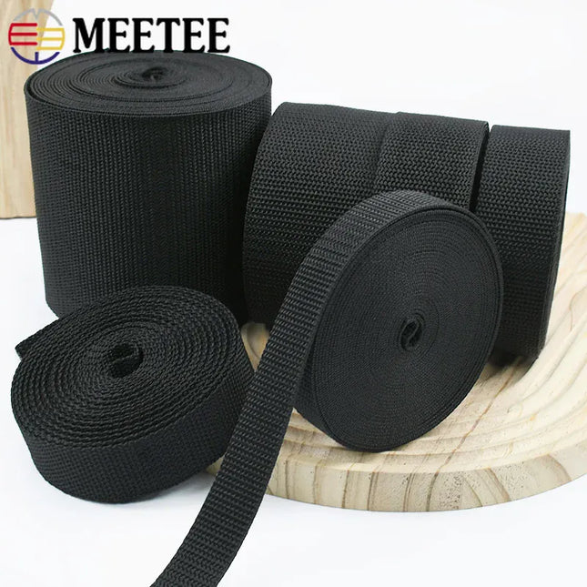 EcoWarra 8M Meetee 20mm-100mm Nylon Webbing Strap Backpack Bag Safety Ribbon Band Belt Dog Collar Binding Tape DIY Sewing Accessories