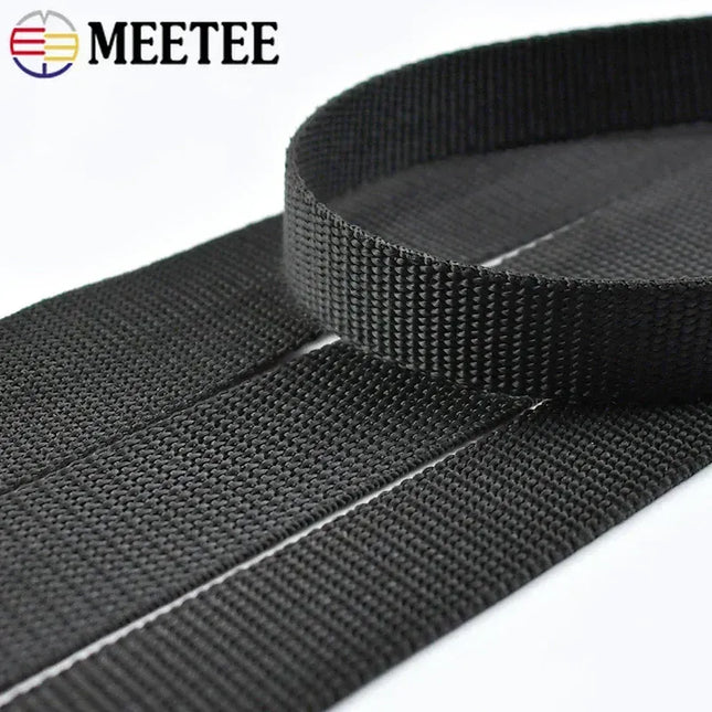 EcoWarra 8M Meetee 20mm-100mm Nylon Webbing Strap Backpack Bag Safety Ribbon Band Belt Dog Collar Binding Tape DIY Sewing Accessories