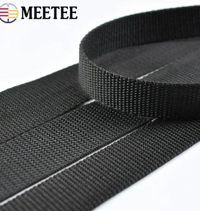 EcoWarra 8M Meetee 20mm-100mm Nylon Webbing Strap Backpack Bag Safety Ribbon Band Belt Dog Collar Binding Tape DIY Sewing Accessories