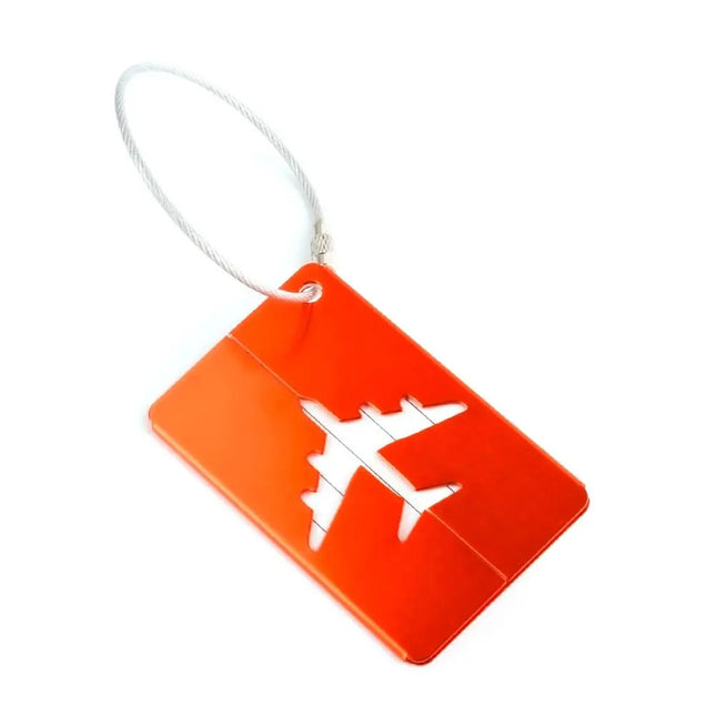 EcoWarra 9 Aluminium Travel Luggage Tags Reusable Suitcase Baggage Labels Holiday Suitcase Labels Travel Bag ID Plane Identifier With Ropes