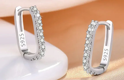 EcoWarra 925 Silver Crystal Circle Hoop Earrings