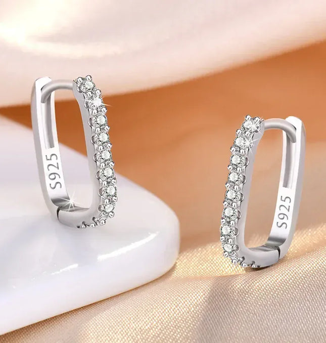 EcoWarra 925 Silver Crystal Circle Hoop Earrings