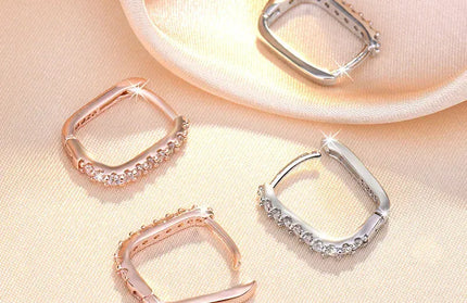 EcoWarra 925 Silver Crystal Circle Hoop Earrings