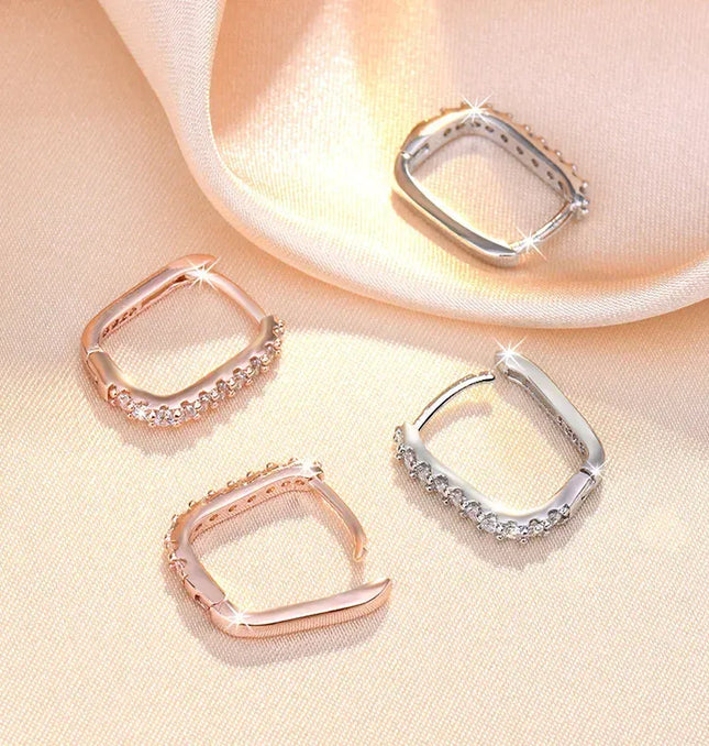 EcoWarra 925 Silver Crystal Circle Hoop Earrings