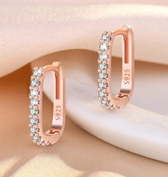 EcoWarra 925 Silver Crystal Circle Hoop Earrings