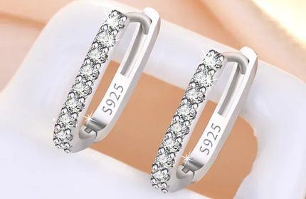 EcoWarra 925 Silver Crystal Circle Hoop Earrings