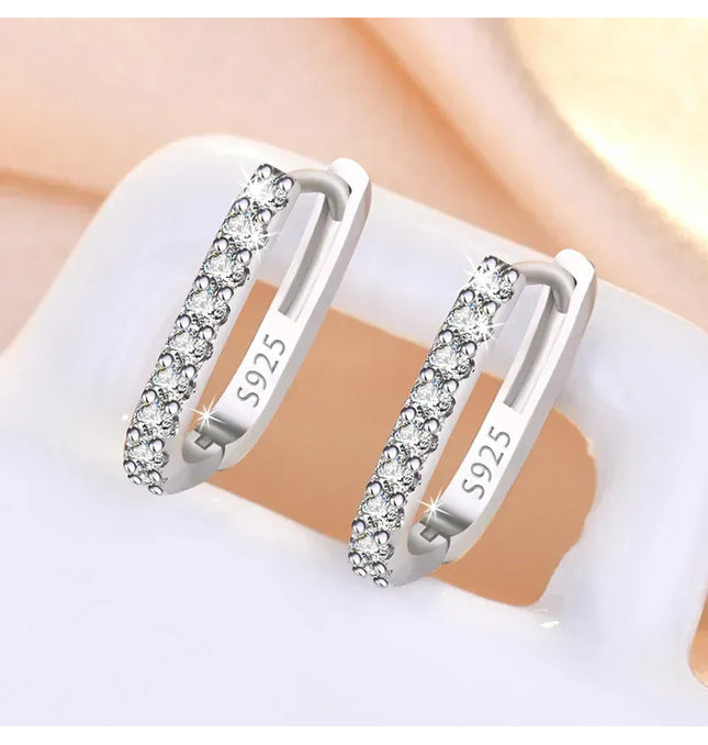 EcoWarra 925 Silver Crystal Circle Hoop Earrings