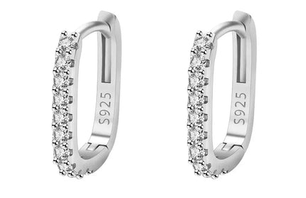EcoWarra 925 Silver Crystal Circle Hoop Earrings